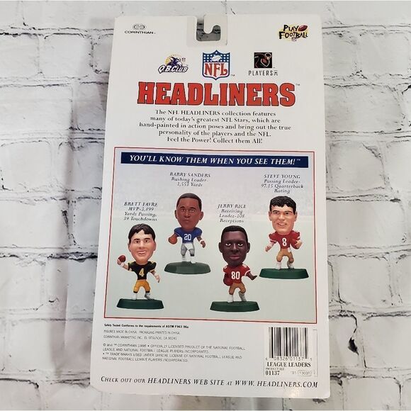 💙NIB Vintage 1996 Headliners NFL League Leaders Favre, Rice, Sanders, & Young - Picture 2 of 3